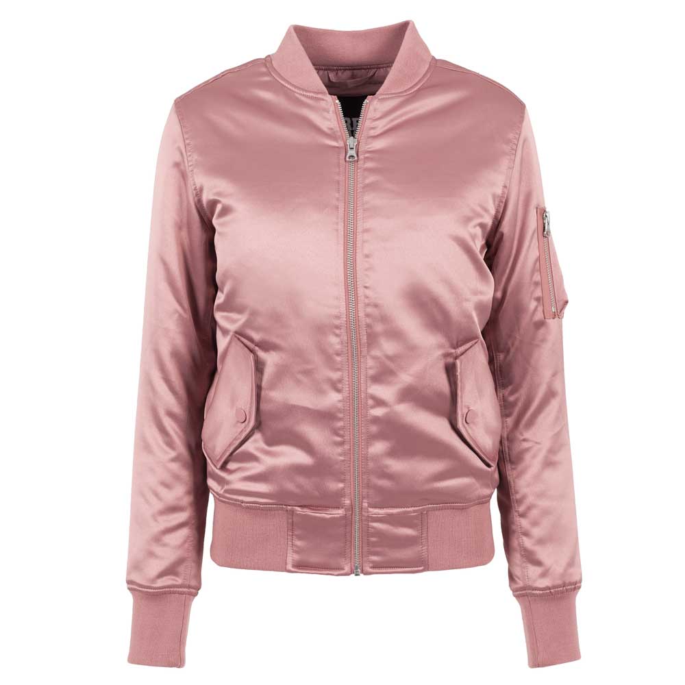 Urban Classics Urban Classics Bomber jacket Satin Pink Bomber Jacket for Women Pink Size L NEW! www
